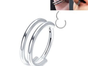 G23 Titanium Nose Ring clicker Hoop Septum tragus Cartilage Earring Piercing Body Jewelry 16G White