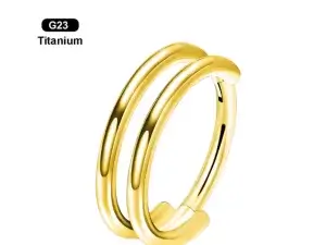 G23 Titanium Nose Ring clicker Hoop Septum tragus Cartilage Earring Piercing Body Jewelry 16G Gold