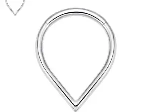 G23 Titanium Teardrop Nose Ring Septum Daith Tragus Helix Earrings Piercing Jewelry for Women Men White