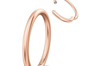 G23 Titanium Hinged Segment Ring Body Piercing Nose Hoop Lip Rings 1.0MM 18G Rose Gold