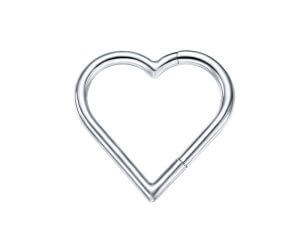G23 Titanium Heart Nose Ring Daith Piercing Jewelry Rook Hoop Tragus Clicker Cartilage Helix Earring for Women 16G Silver