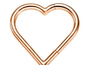 G23 Titanium Heart Nose Ring Daith Piercing Jewelry Rook Hoop Tragus Clicker Cartilage Helix Earring for Women 16G RoseGold