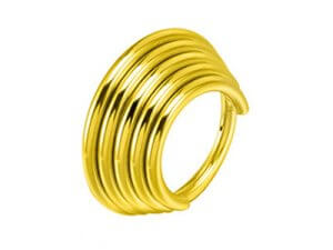 stacked septum ring Gold