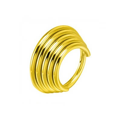 stacked septum ring Gold