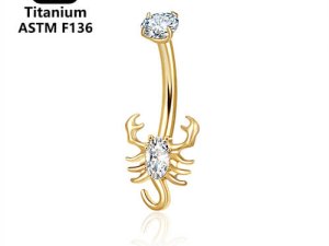 Titanium gold belly ring internally threaded Piercing Jewelry Wholesale